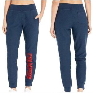 Champion Sweatpants Women Medium Reverse Weave Blue Red Spellout Logo Joggers